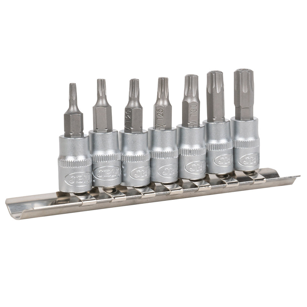 SET DI 7 INSERTI TORX INVIOLABILI CON BUSSOLE 1/4" 53127 JBM