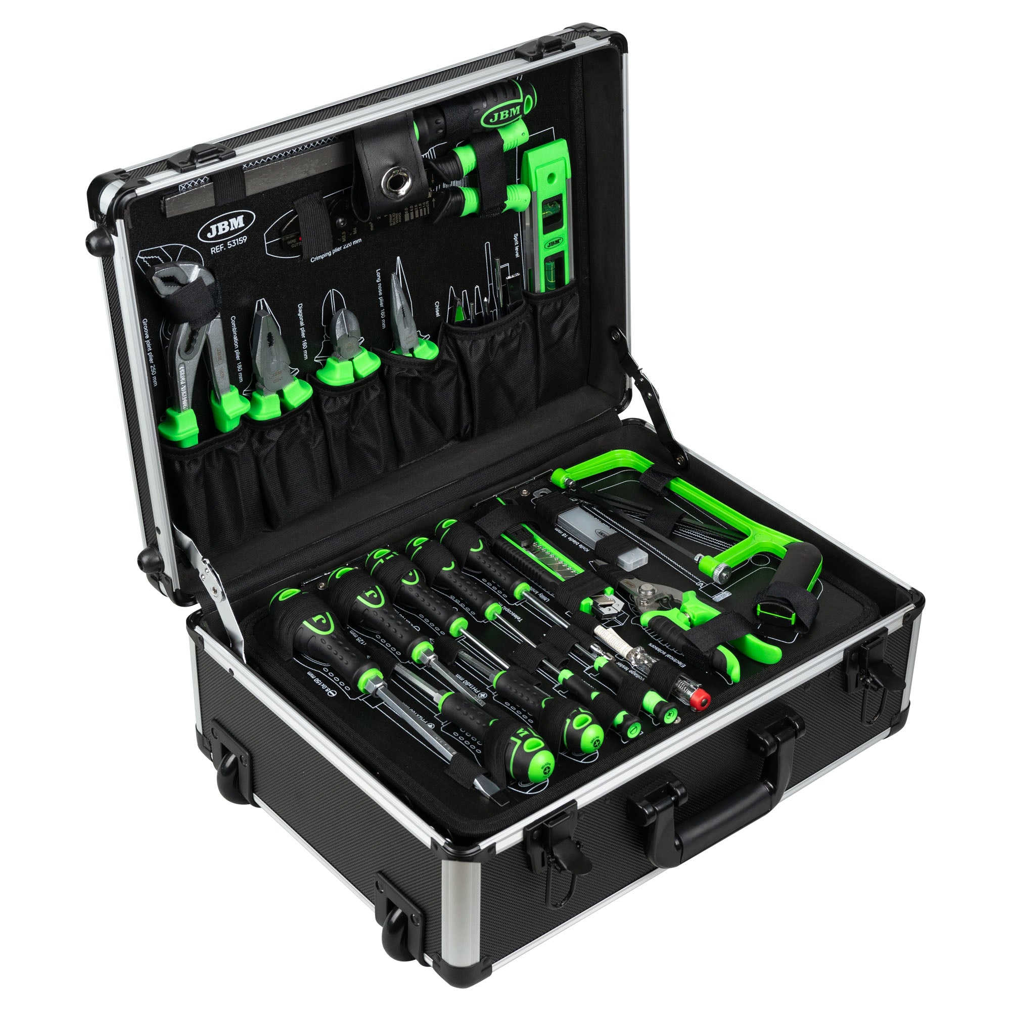 VALIGETTA IN ALLUMINIO CON UTENSILI 159 PEZZI SATINATI JBM 53159