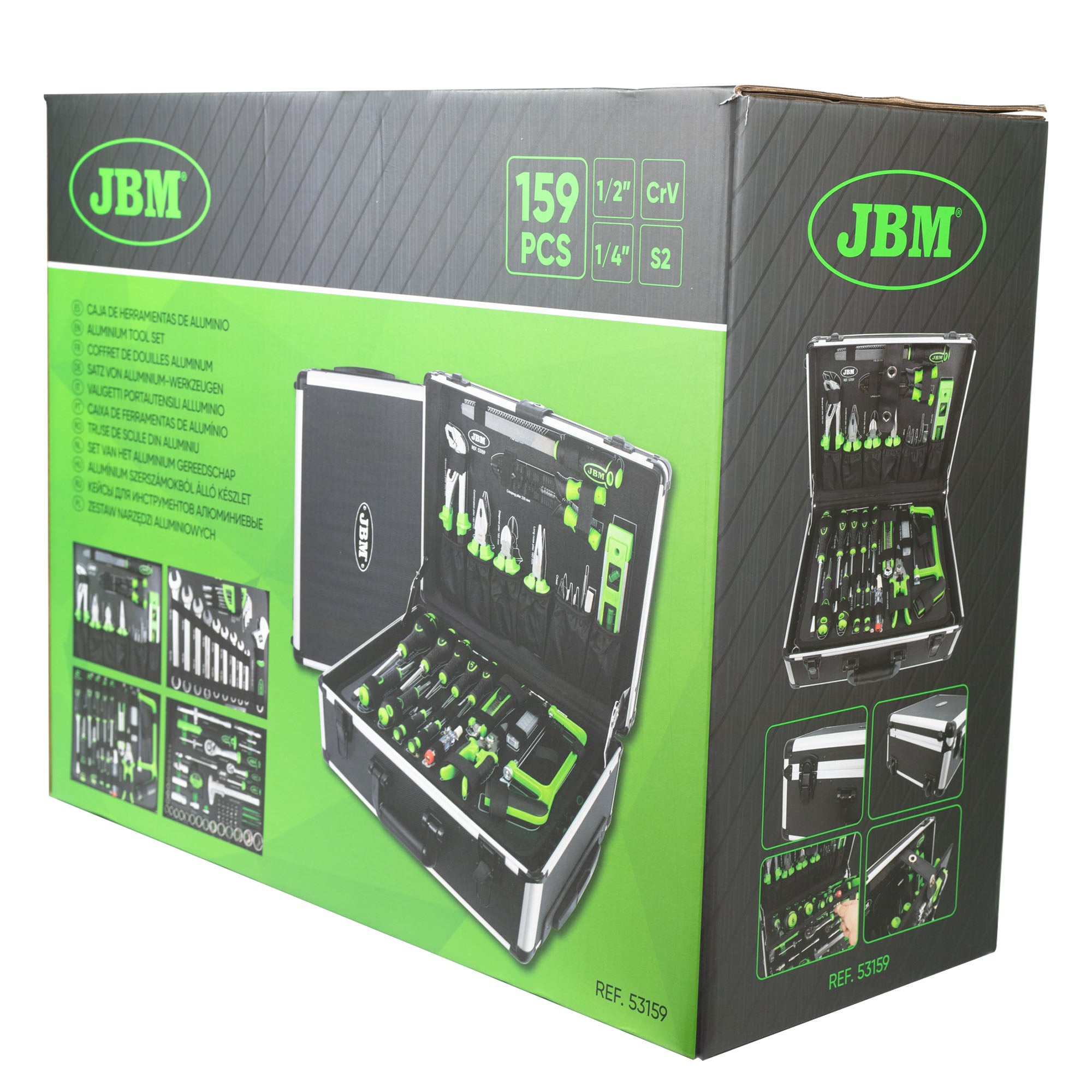 VALIGETTA IN ALLUMINIO CON UTENSILI 159 PEZZI SATINATI JBM 53159