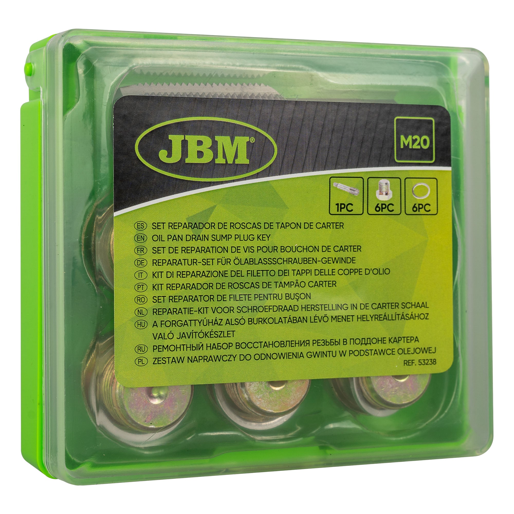 SET DI REPARAZIONE DEL FILETTO DEI TAPPI DELLE COPPE D’OLIO (M-20) 53238 JBM