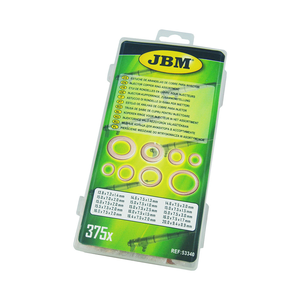 ASTUCCIO DI RONDELLE DI RAMA PER INIETTORI 375 PZ. 53340 JBM
