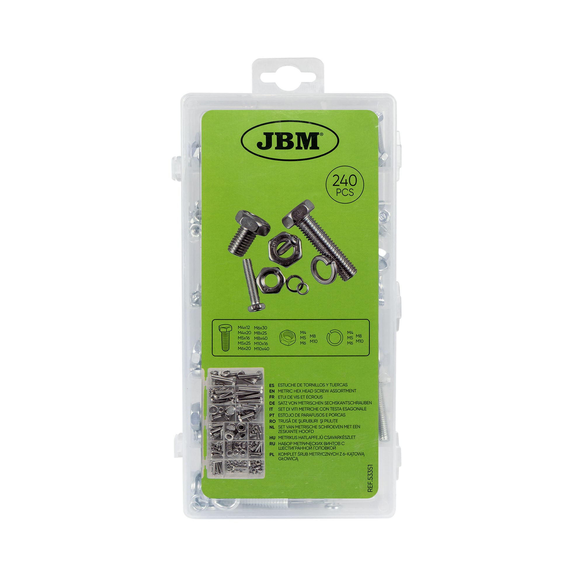 ASTUCCIO DI VITI METRICHE CON TESTA ESAGONALE 53351 JBM