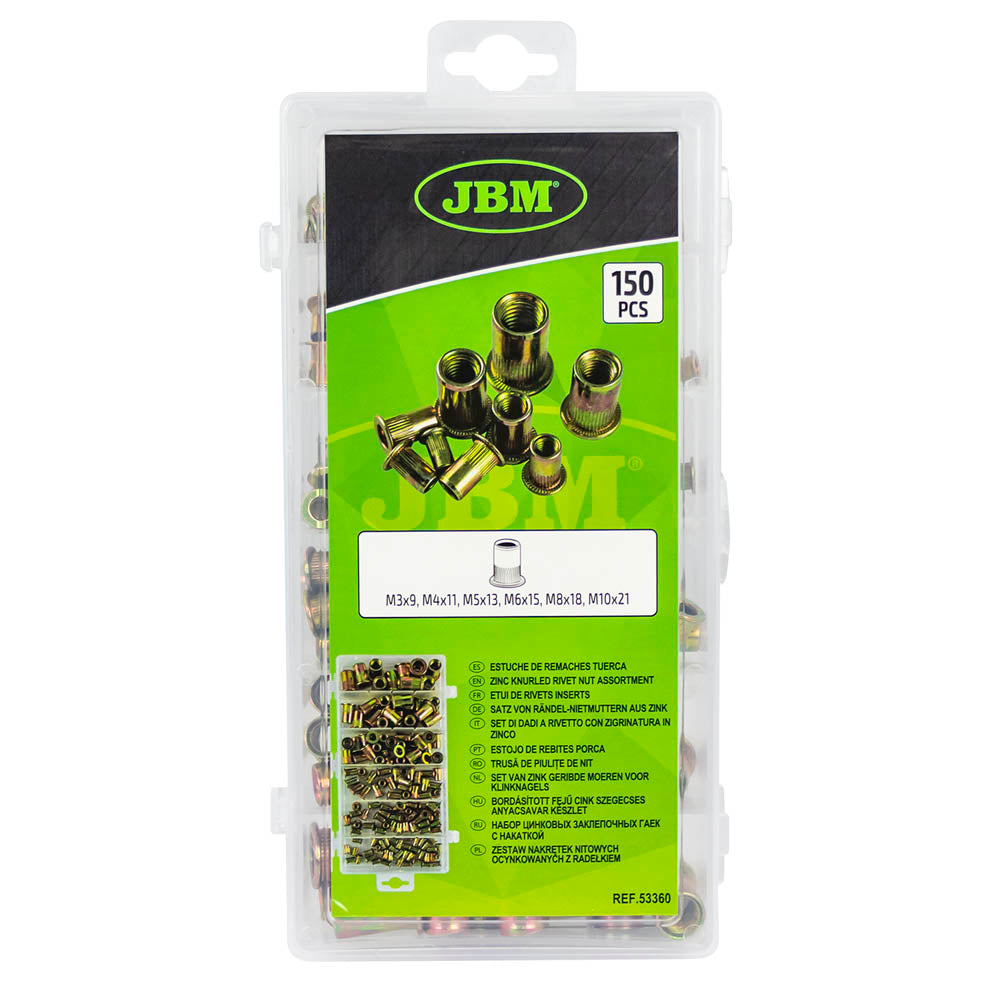 ASTUCCIO DI DADI A RIVETTO CON ZIGRINATURA IN ZINCO 53360 JBM