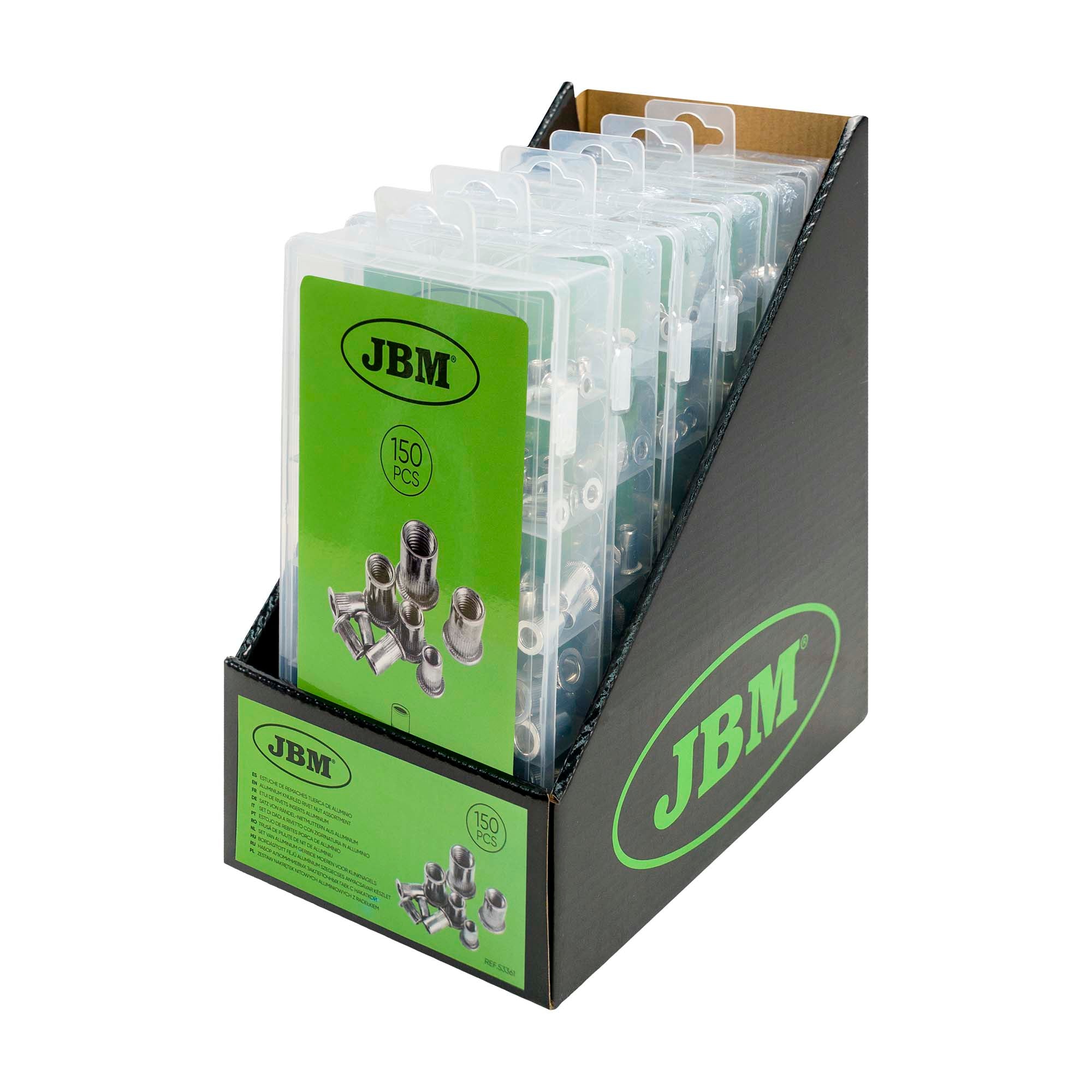 ASTUCCIO DI DADI A RIVETTO CON ZIGRINATURA IN ALLUMINIO 53361 JBM
