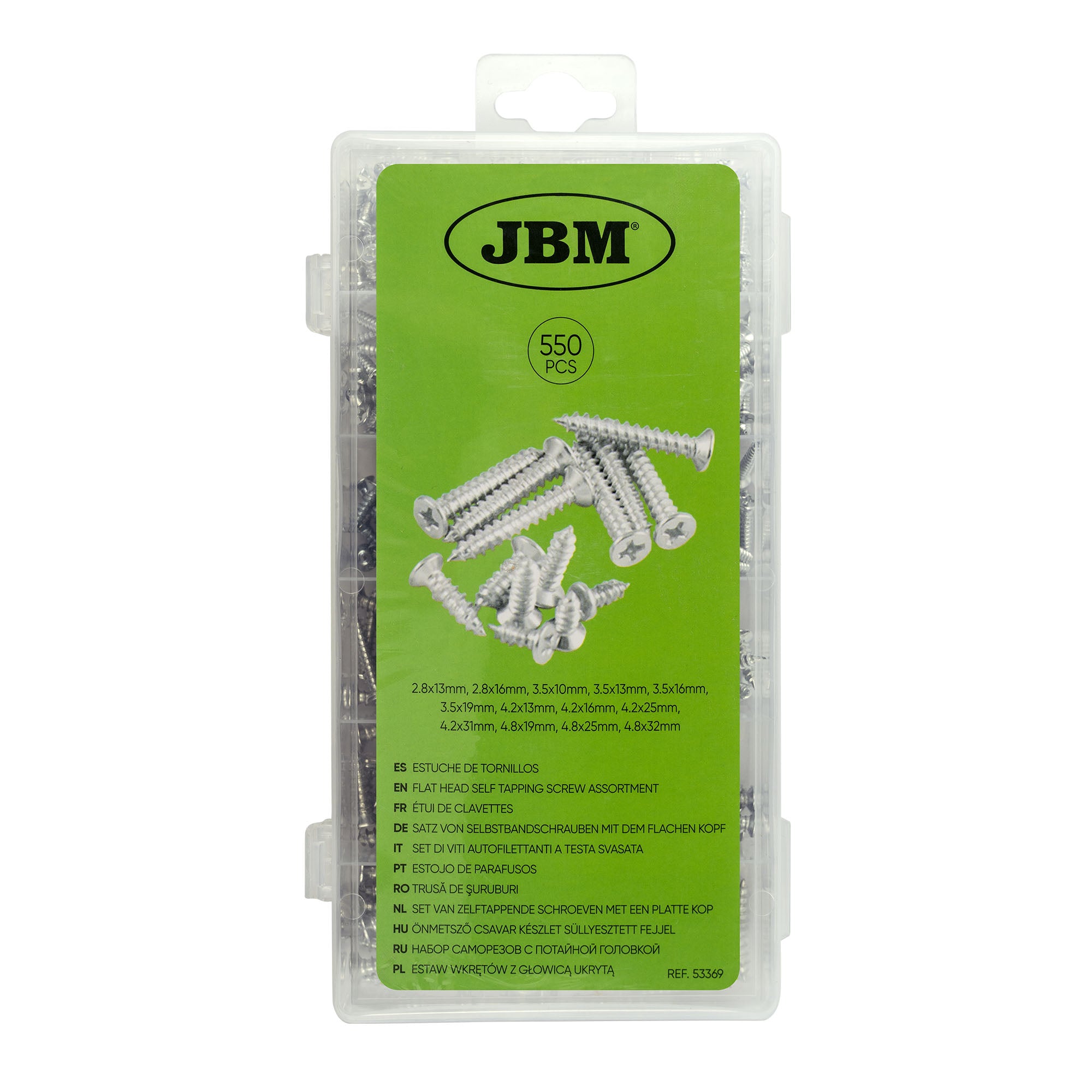 ASTUCCIO DI VITI AUTOFILETTANTI A TESTA SVASATA 53369 JBM