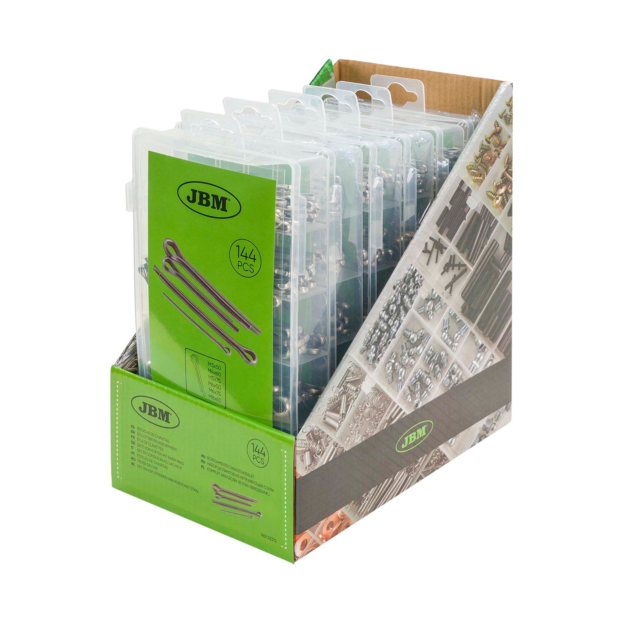 ASSORTIMENTO DI COPPIGLIE IN ACCIAIO INOX – 144 PZ 53372 JBM