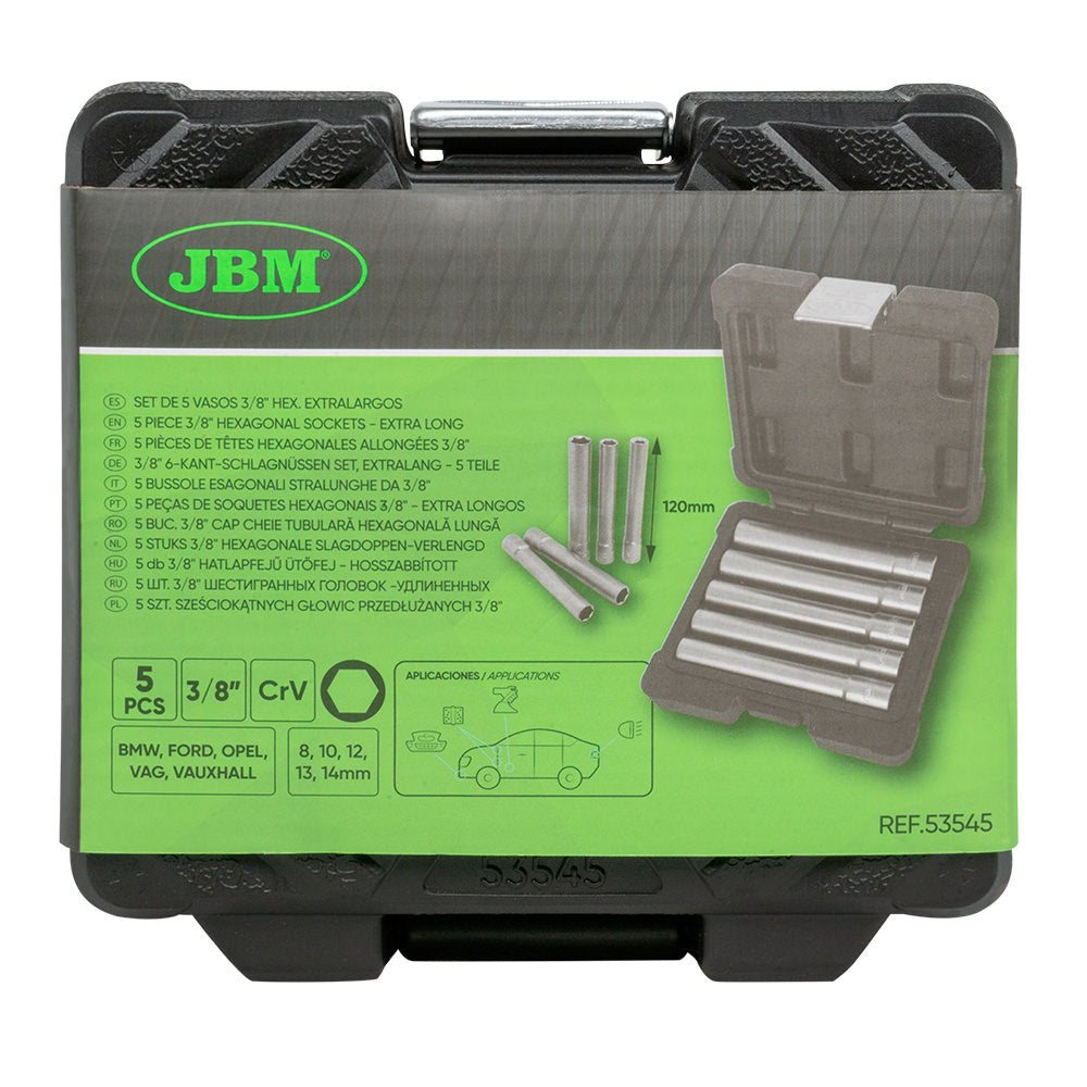 5 BUSSOLE ESAGONALI DA 3/8" - EXTRA LUNGHE 53545 JBM