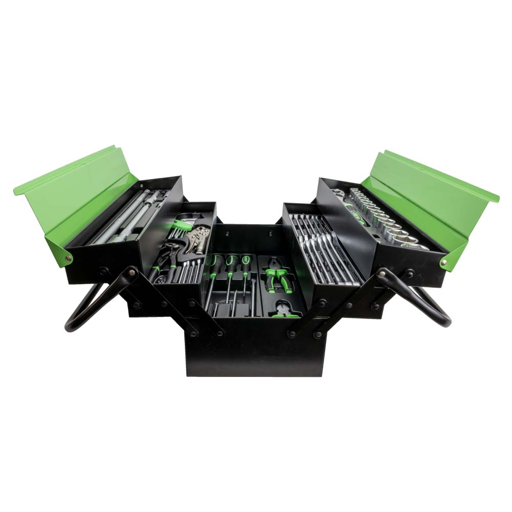 CASSETTA IN FERRO CON UTENSILI 63 PEZZI SATINATI JBM 53565