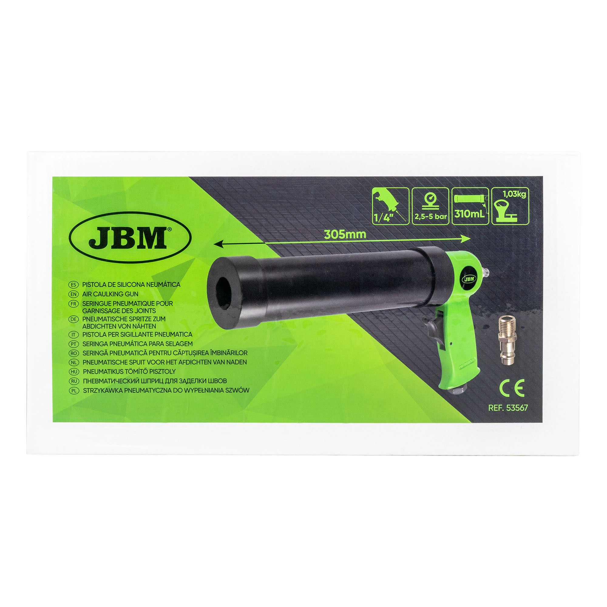 PISTOLA PER SIGILLANTE PNEUMATICA 310ML 53567 JBM