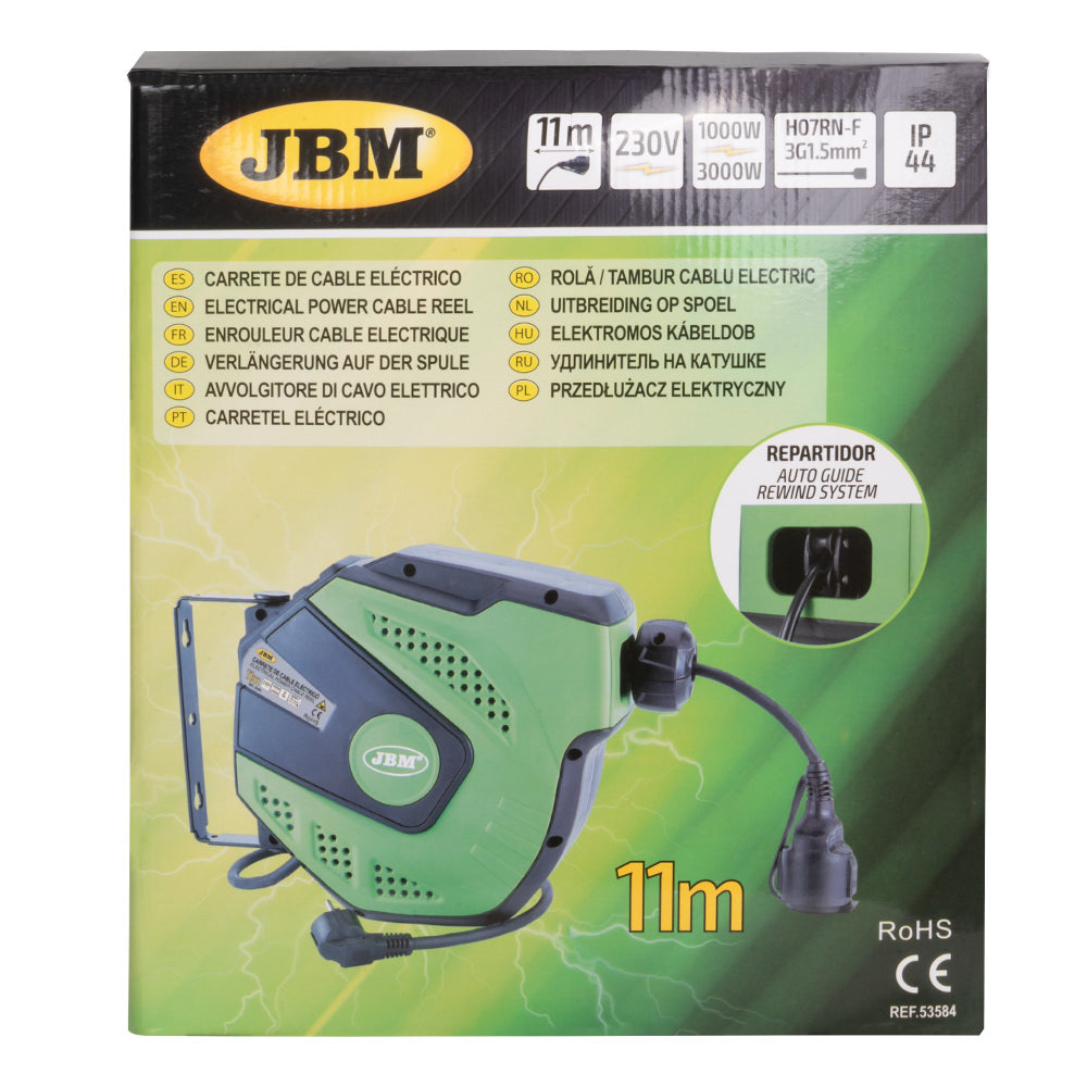 AVVOLGICAVO ELETTRICO 12M - VERDE JBM 53584