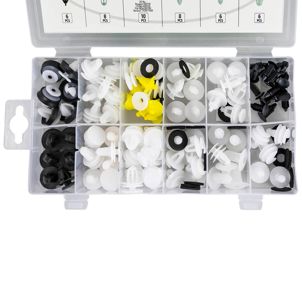 ASSORTIMENTO DI 93 PZ. CLIP PER PANNELLI PORTA PEUGEOT/CITROËN 53713 JBM