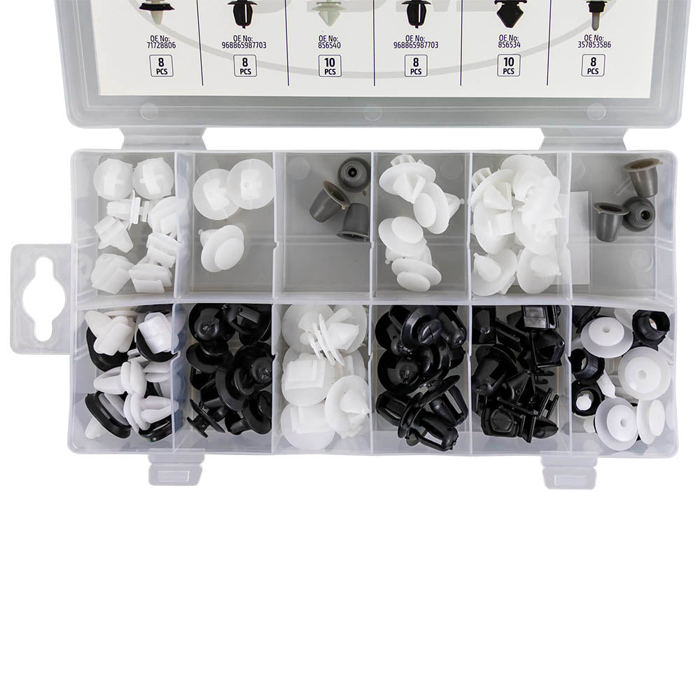 ASSORTIMENTO DI 80 PZ. CLIP PER MODANATURA PEUGEOT/CITROËN 53714 JBM