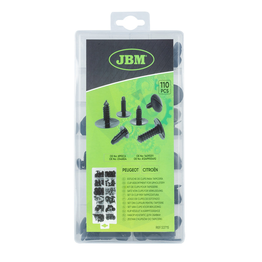 KIT DI 110 PZ. CLIP PER TAPPEZZATURA PEUGEOT/CITROËN 53715 JBM