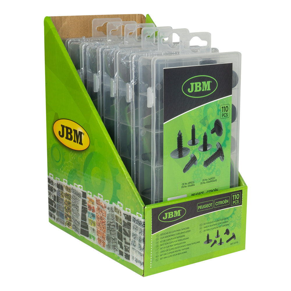 ASSORTIMENTO DI 85 PZ. CLIP PER PANNELLI PORTA RENAULT DACIA 53710 JBM