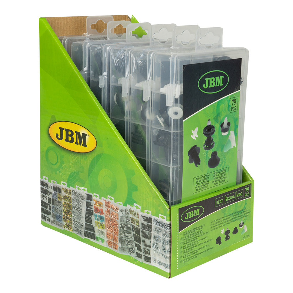 ASSORTIMENTO DI 79 PZ. CLIP PER PANNELLI PORTA/MODANATURA/TAPPEZZATURA VAG/SEAT/SKODA 53716 JBM