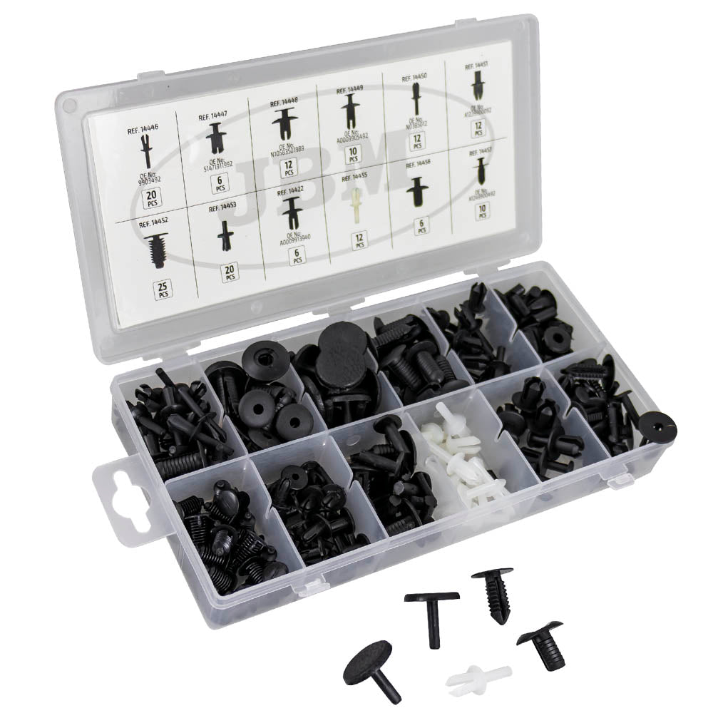 ASSORTIMENTO DI 96 PZ. CLIP PER PANNELLI PORTA/TAPPEZZATURA MERCEDES-BENZ 53718 JBM