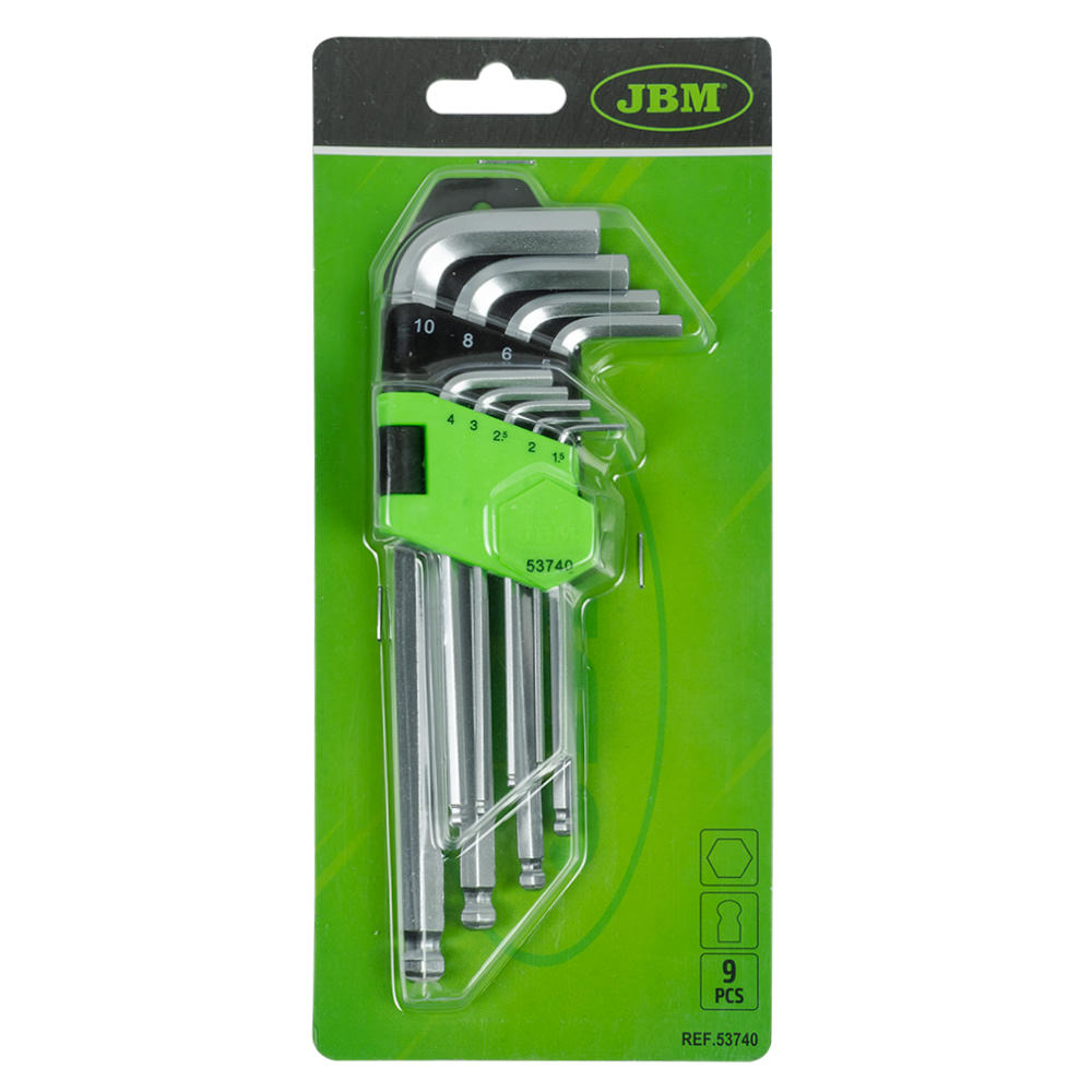 SET DI 9 CHIAVI ALLEN LUNGHE A PUNTA SFERICA 53740 JBM