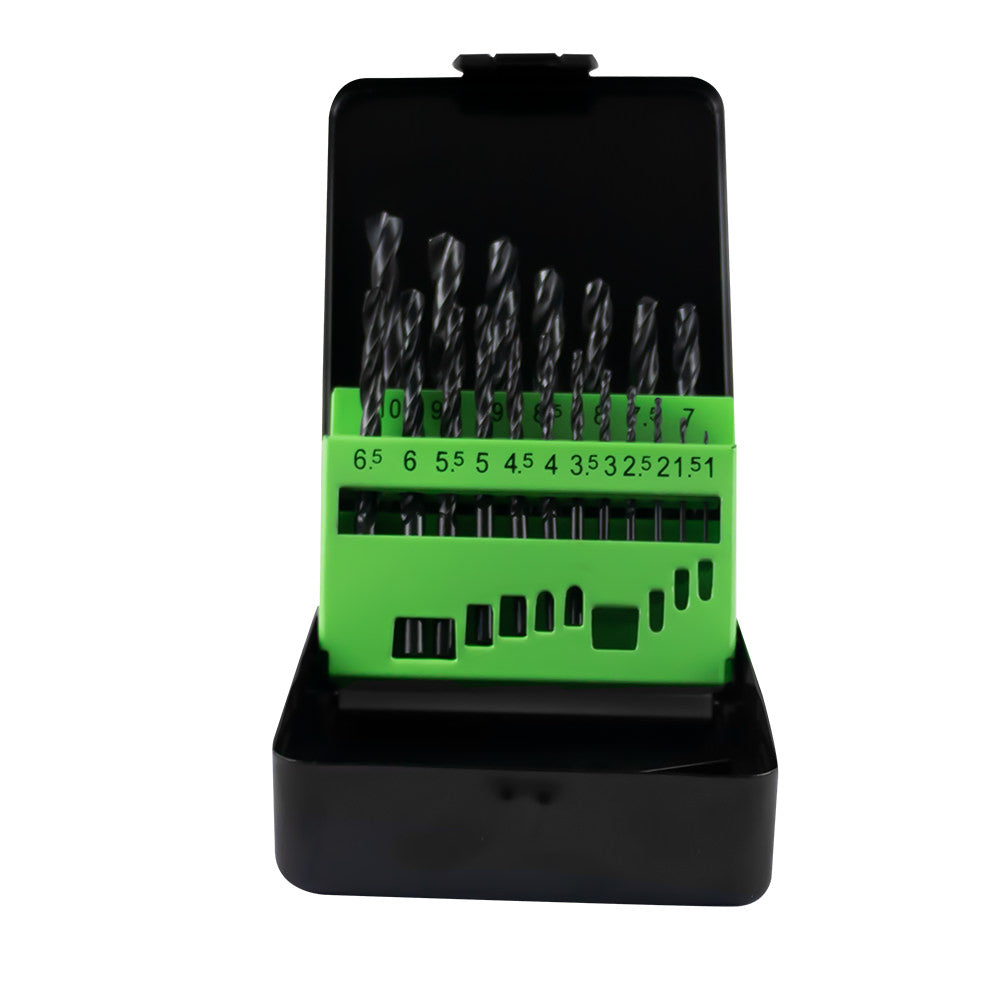 SET DI PUNTE AD ELICA HSS 4241, 1-10 MM, NERO 53853 JBM