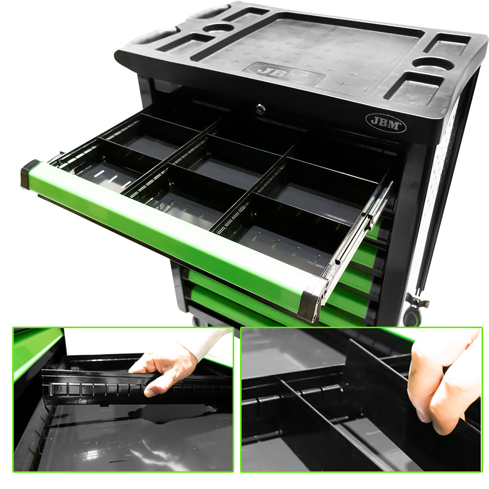 CARRELLO CON 9 CASSETTI CON DIVISORI VERDE - VUOTO JBM 53867