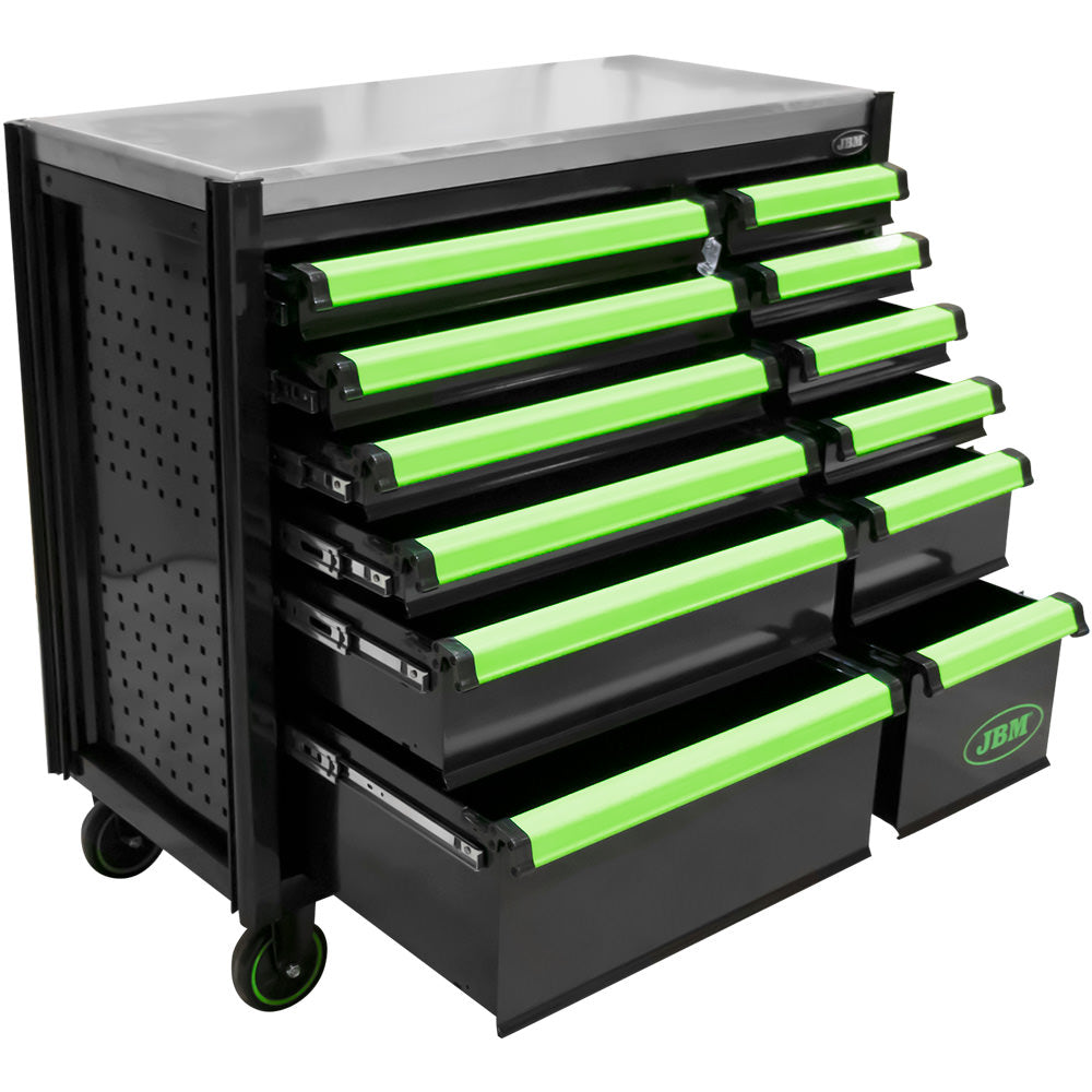 CARRELLO CON 12 CASSETTI VERDE - VUOTO 53868 JBM