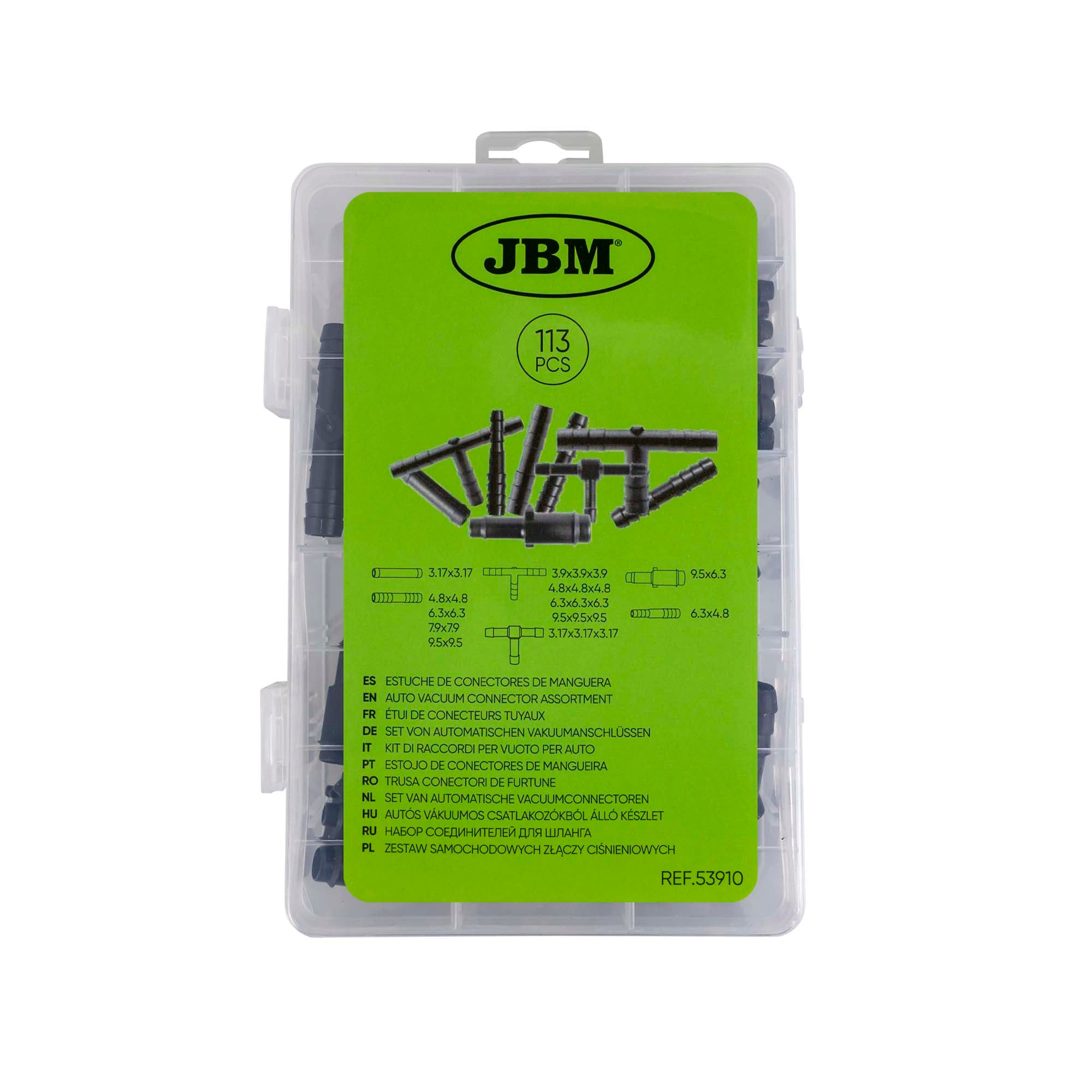 KIT DI 113 RACCORDI PER VUOTO PER AUTO 53910 JBM
