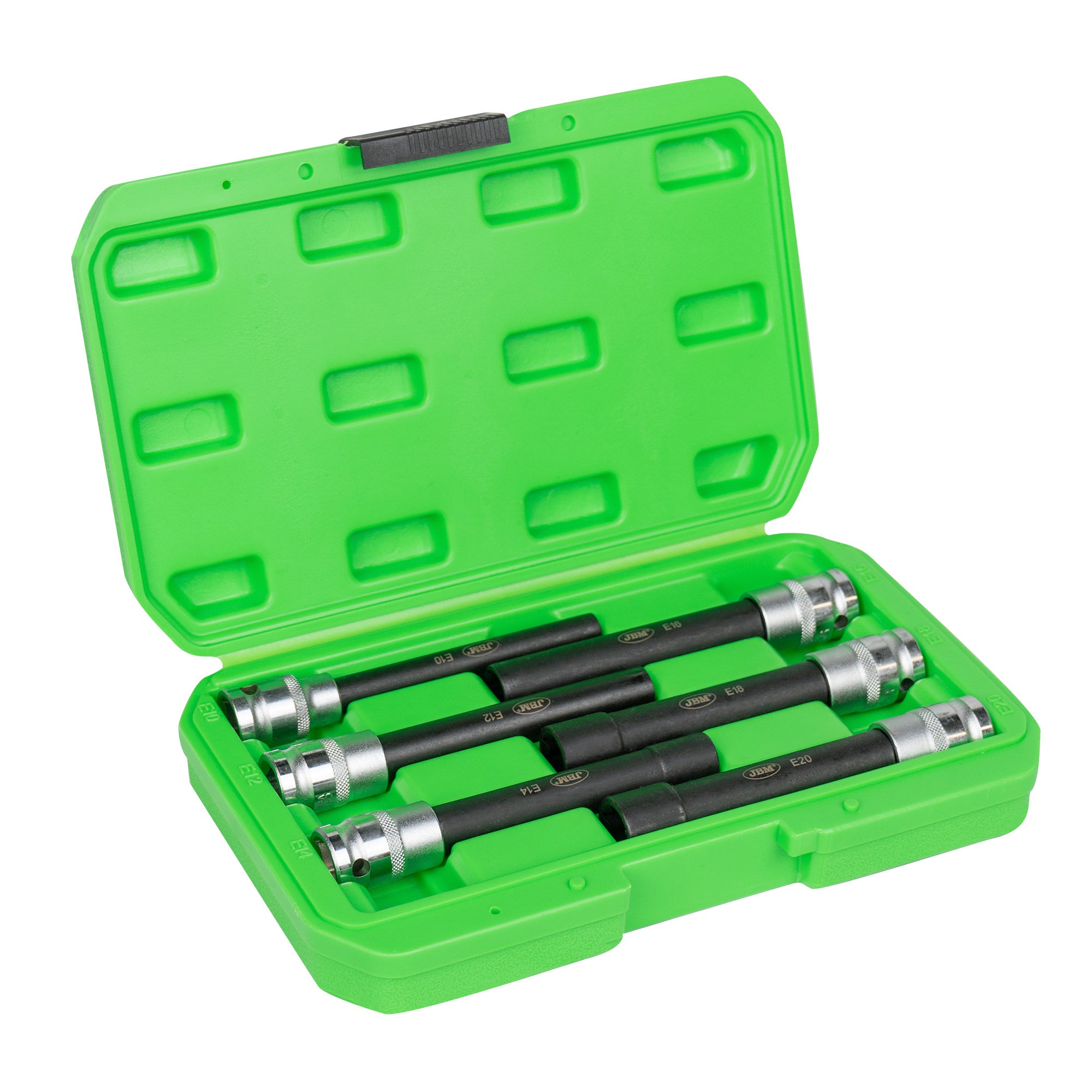 SET DI 6 BUSSOLE TORX TIPO E EXTRA LUNGHE 1/2" – FINITURA ZINCATA 53915 JBM
