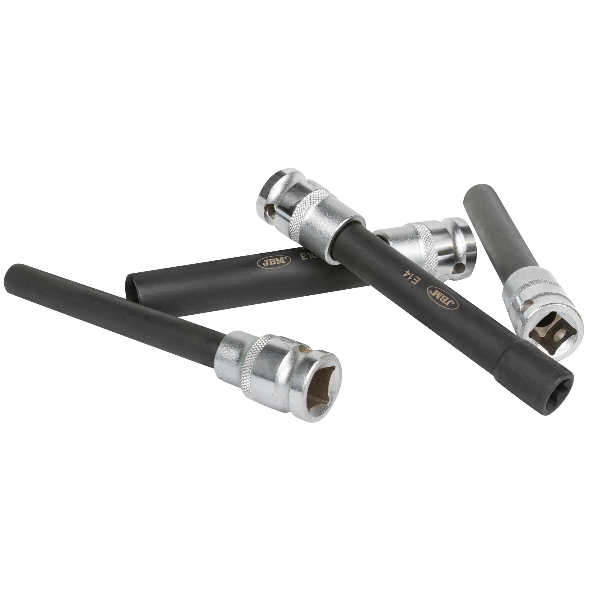SET DI 6 BUSSOLE TORX TIPO E EXTRA LUNGHE 1/2" – FINITURA ZINCATA 53915 JBM