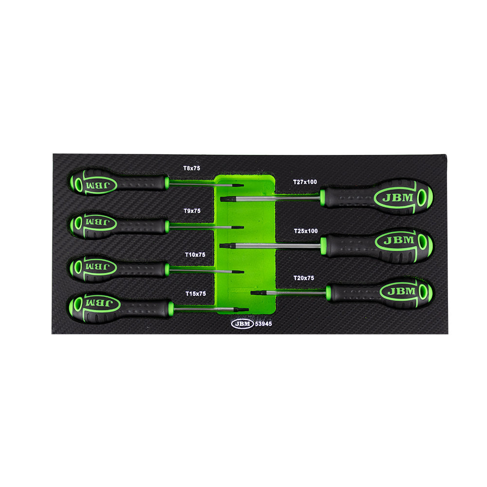 SET DI 7 CACCIAVITI TORX CON MODULO EVA CARBON JBM 53945