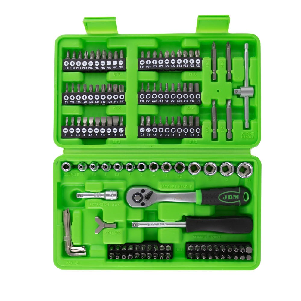 VALIGETTA DA 130 PEZZI CON BUSSOLE E PUNTE SATINATE JBM 53953