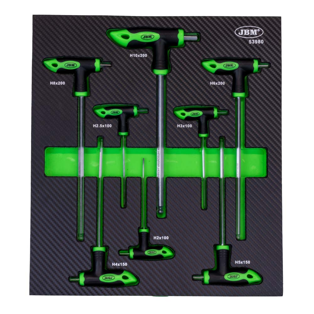 MODULO DI 8 CHIAVI A BRUGOLA A FORMA DI "T" JBM 53980
