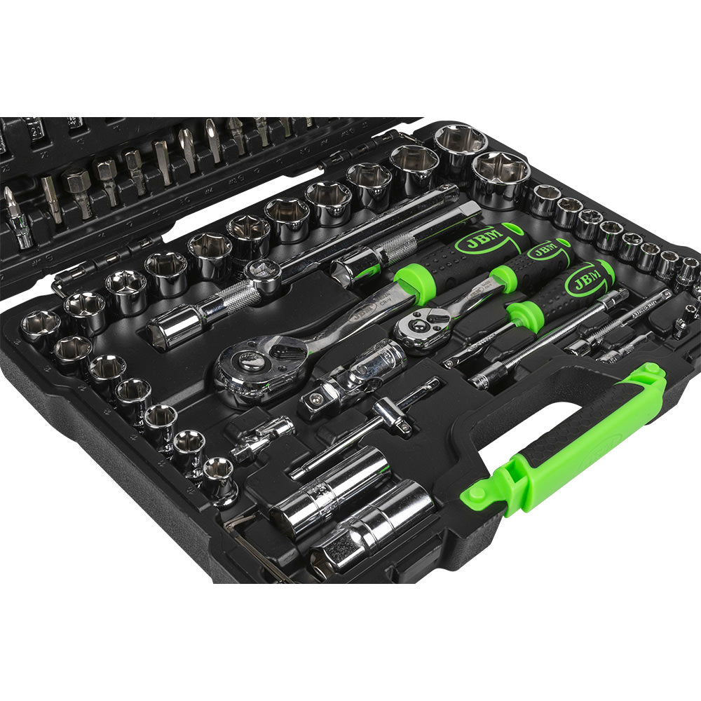 VALIGETTA DI UTENSILI 94 PEZZI CON BUSSOLE ESAGONALI CROMATE JBM 54049