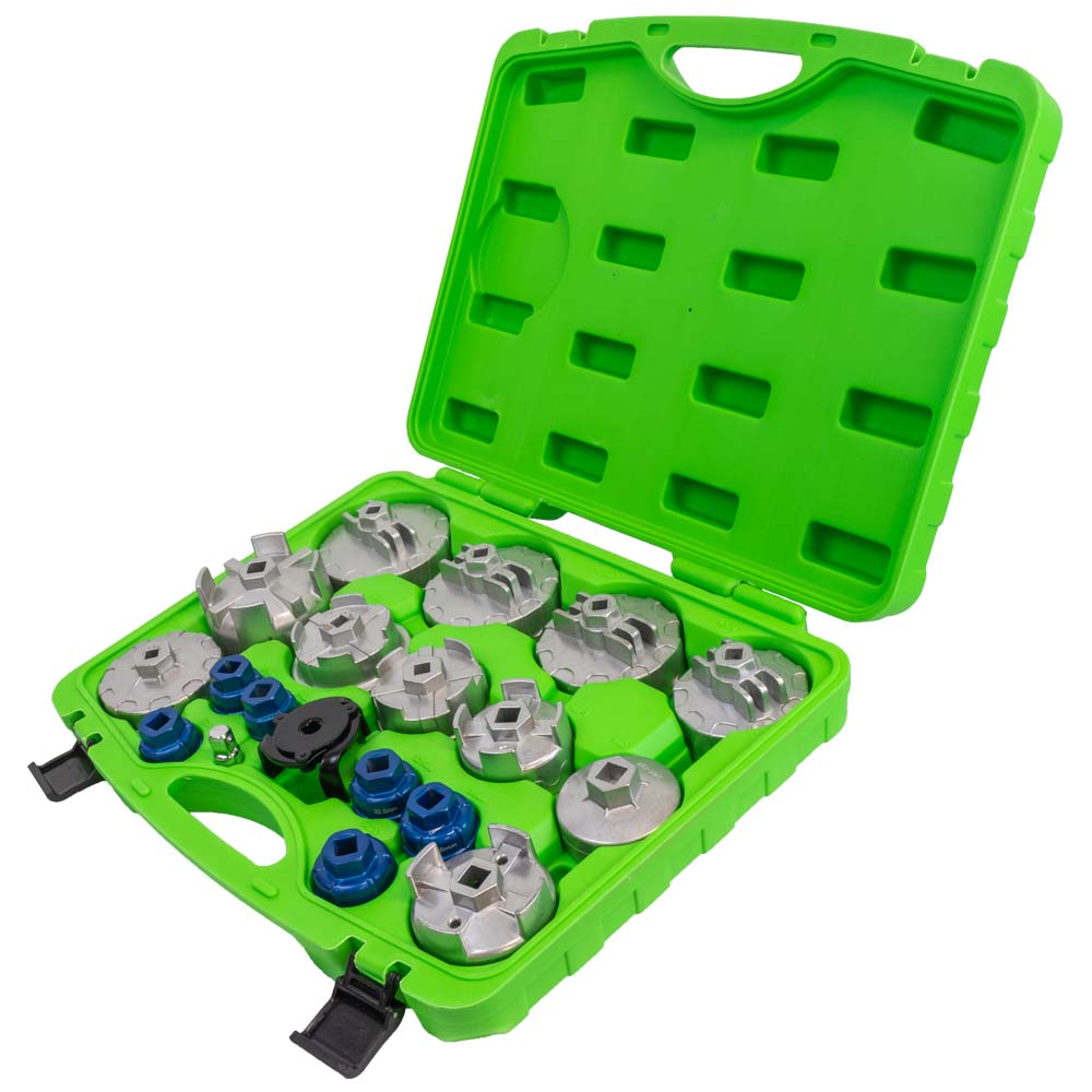 SET DI ESTRATTORI PER FILTRI DELL'OLIO IN ALLUMINIO, 19 PZ. JBM 54068