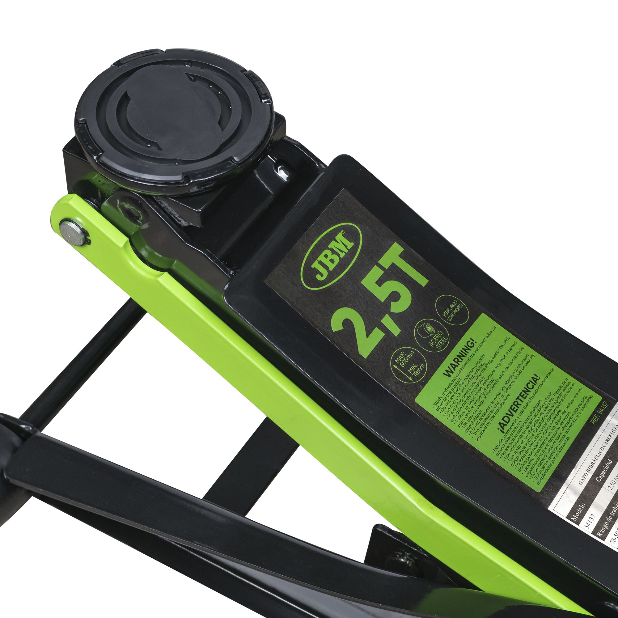 MARTINETTO IDRAULICO A CARRELLO 2,5T SPECIALE PER AUTO CON PIANALE BASSO JBM 54137