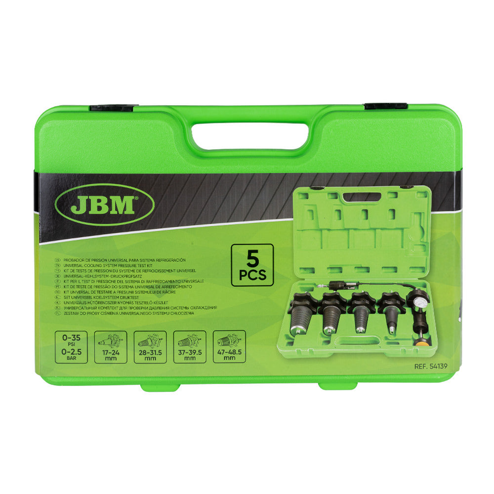 TESTER UNIVERSALE PER CONTROLLO PERDITE DI PRESSIONE NEI SISTEMI DI RAFFREDDAMENTO 54139 JBM