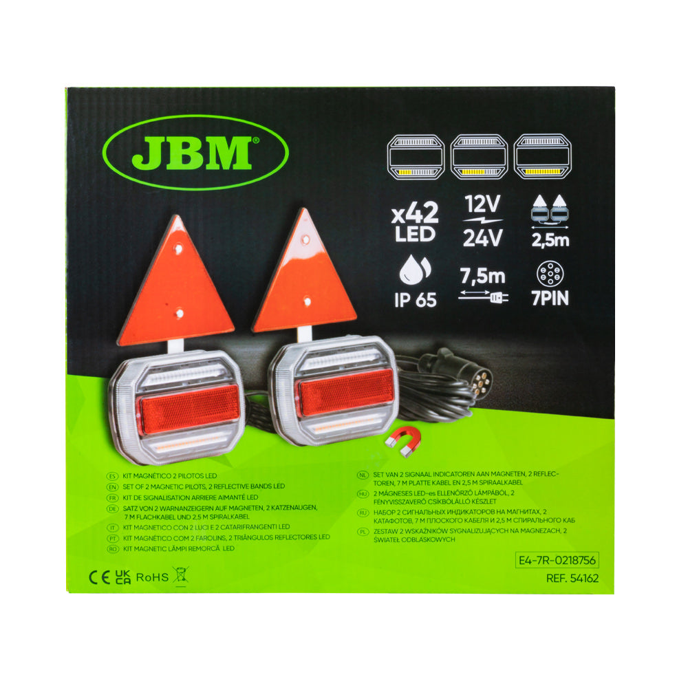 KIT MAGNETICO CON 2 LUCI E 2 CATARIFRANGENTI LED 54162 JBM