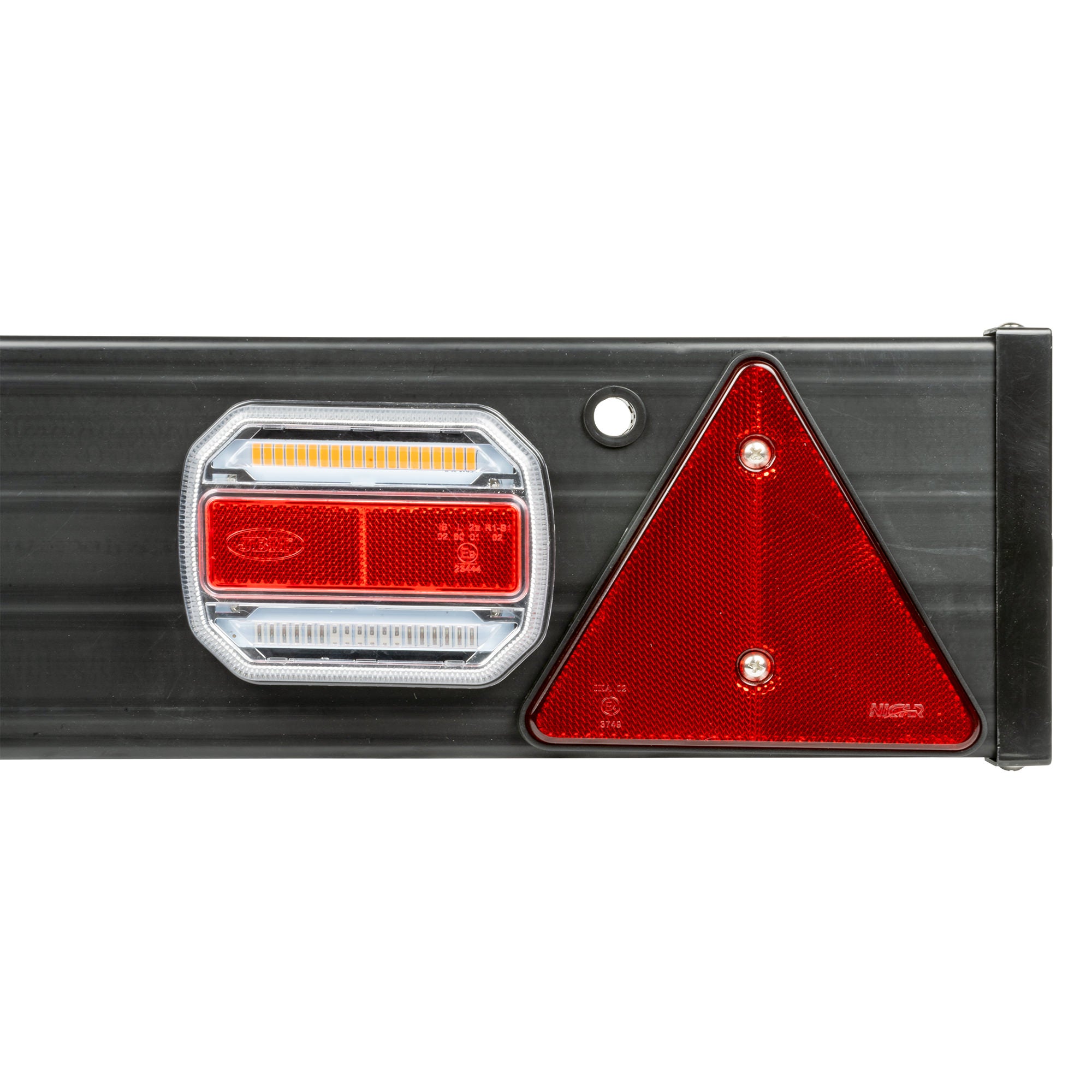 BARRA PER RIMORCHIO DI 1100 MM X 140 MM, 2 LUCI LED E 2 CATARIFRANGENTI TRIANGOLARI 54163 JBM