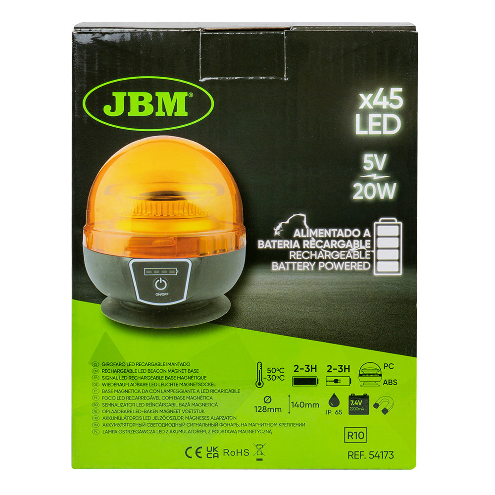 LUCE ROTANTE A LED RICARICABILE CON MAGNETE 54173 JBM