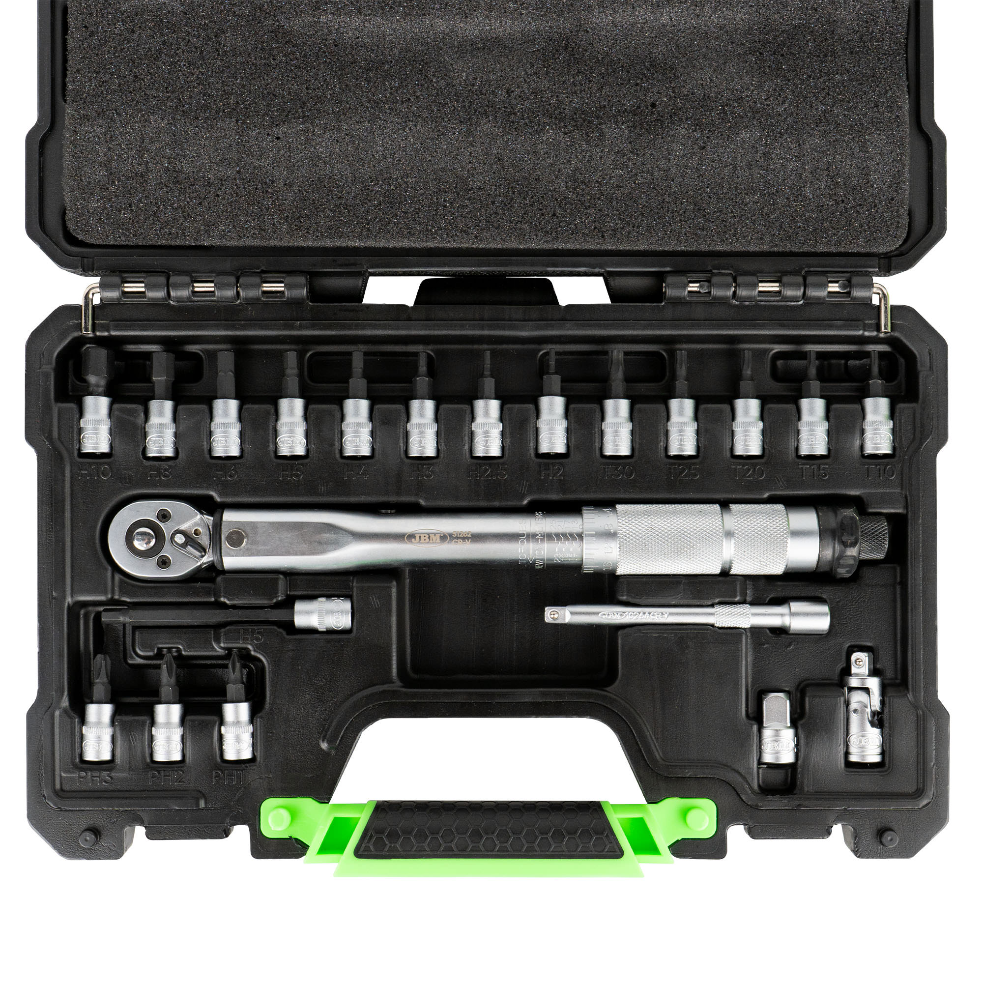 SET DA 21 PEZZI CON CHIAVE DINAMOMETRICA 1/4" JBM 54269