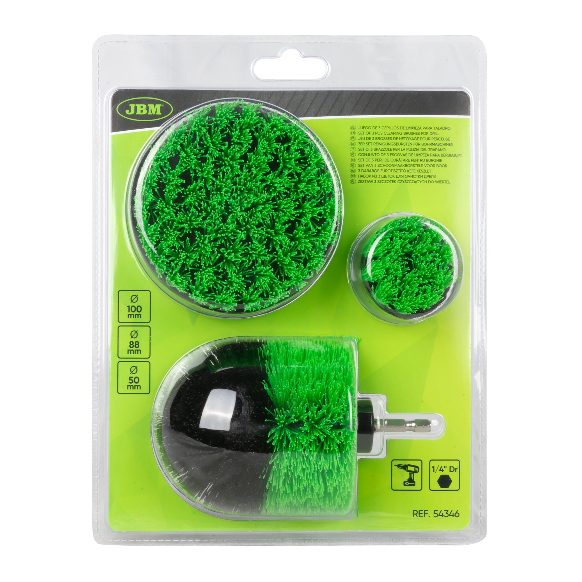 SET DI 3 SPAZZOLE PER LA PULIZIA DEL TRAPANO 54346 JBM