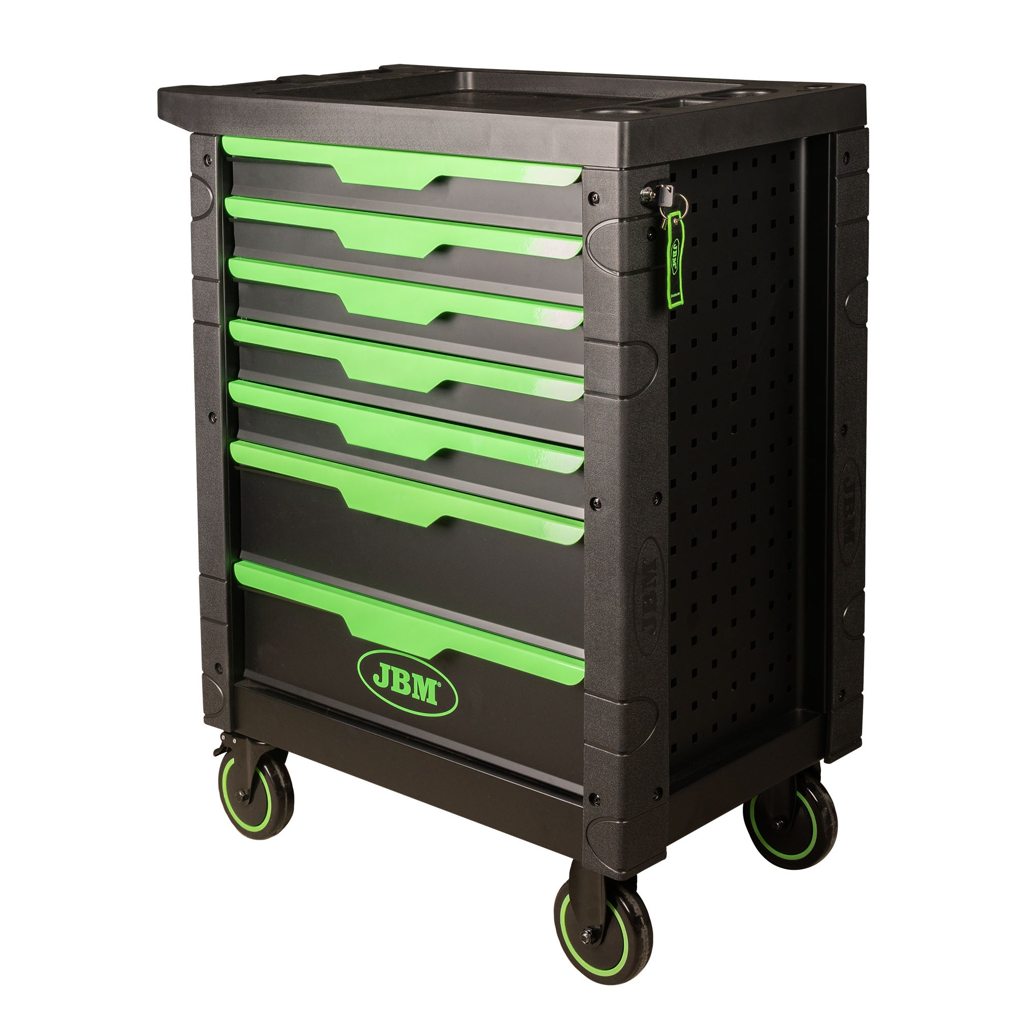 CARRELLO A 7 CASSETTI - VERDE JBM 54389 ATTREZZATO CON 172 UTENSILI