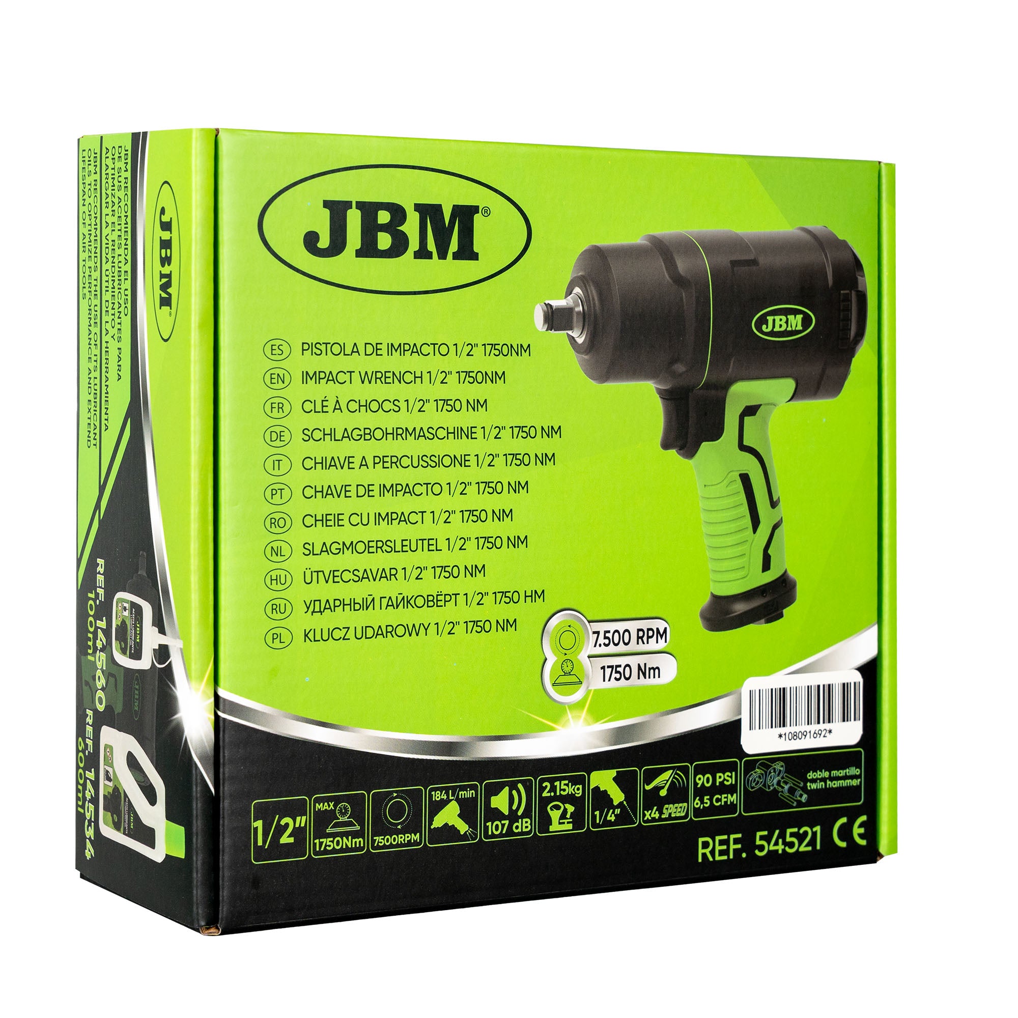 AVVITATORE PNEUMATICO DA 1/2" 1750 NM 54521 JBM