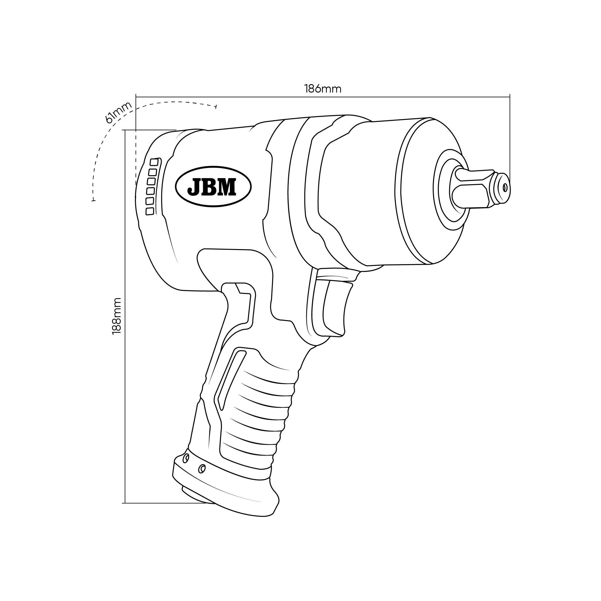 AVVITATORE PNEUMATICO DA 1/2" 1750 NM 54521 JBM
