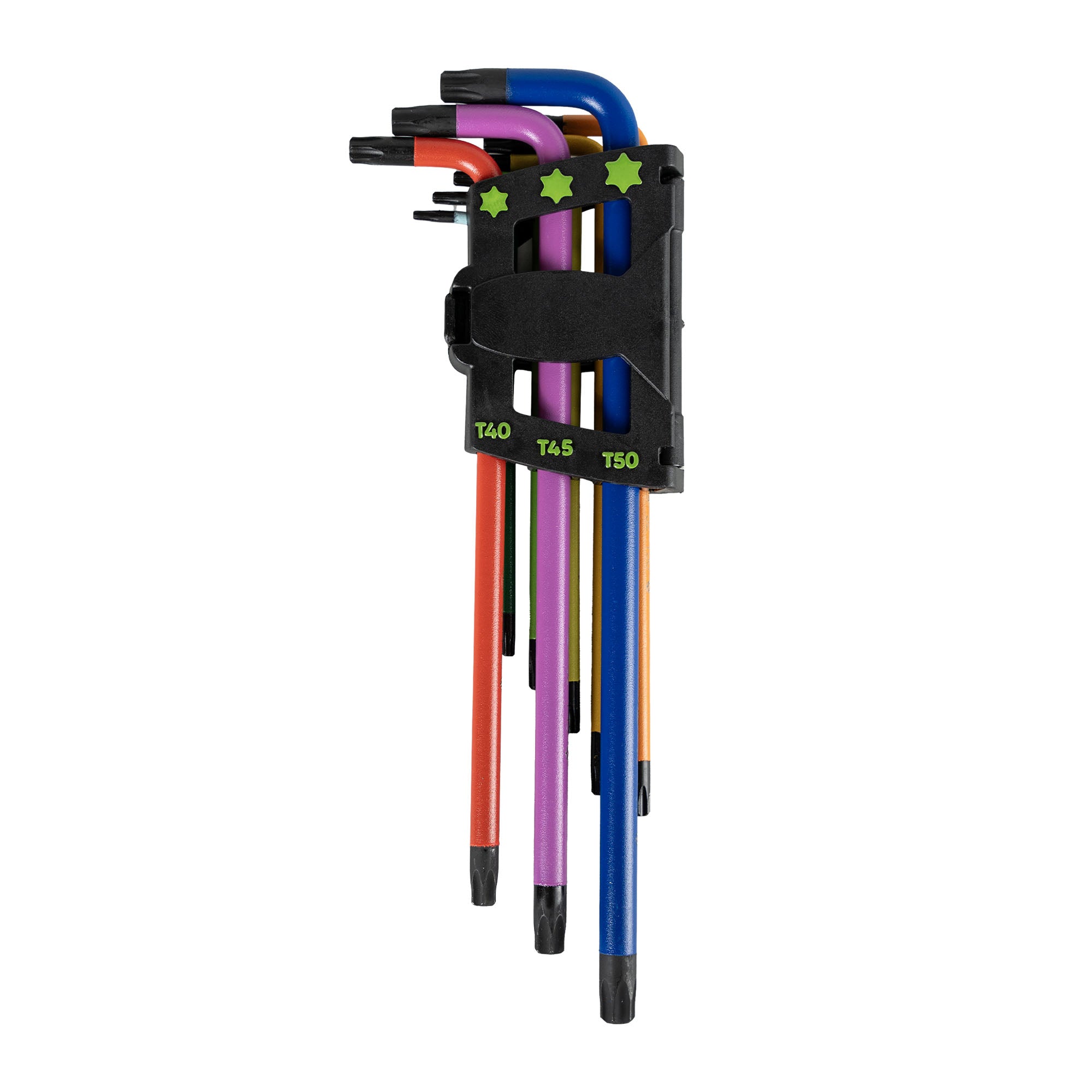 SET DI 9 CHIAVI TORX EXTRA LUNGHE COLORATE 54532 JBM