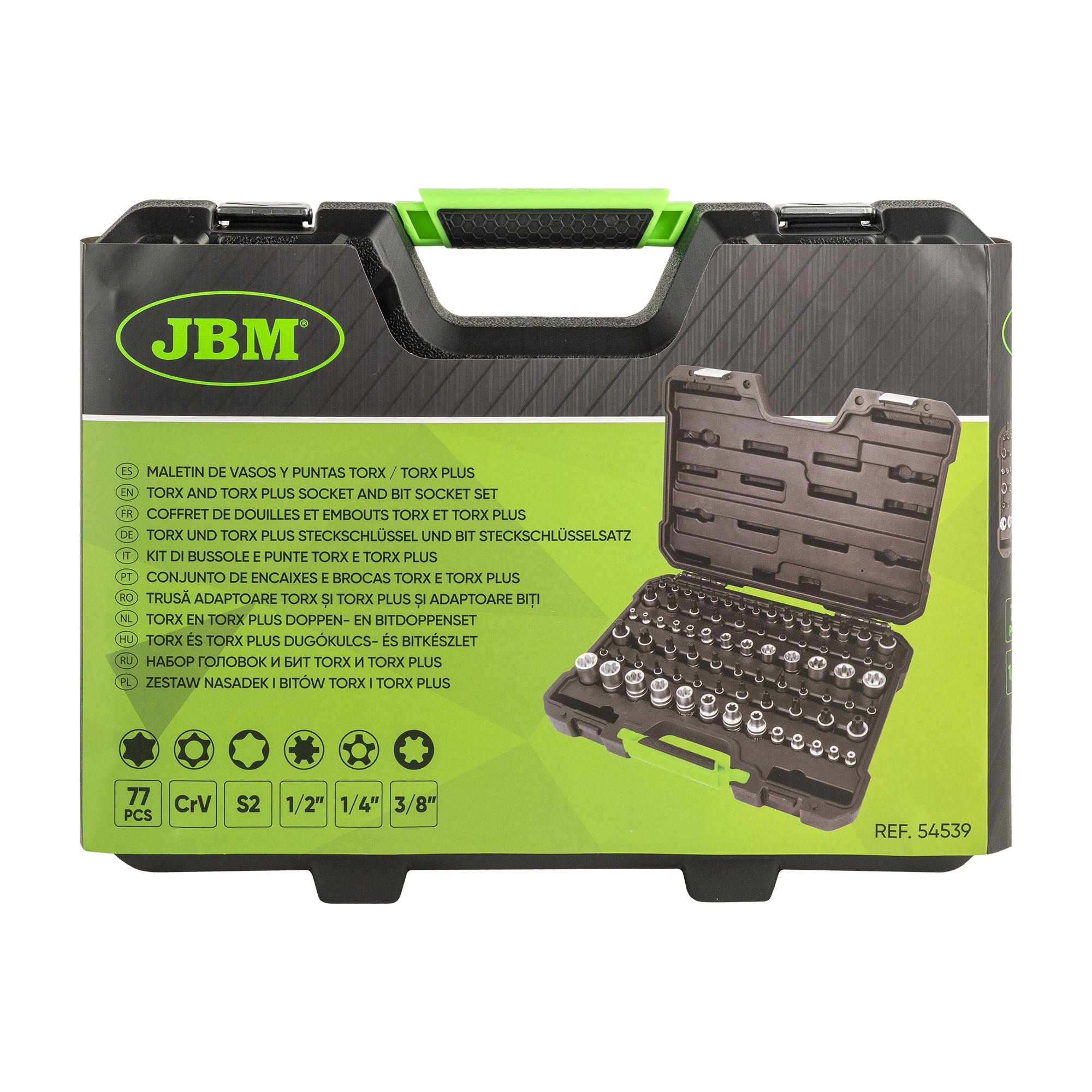 VALIGETTA CON BUSSOLE E PUNTE TORX / TORX PLUS DA 77 PEZZI JBM 54539