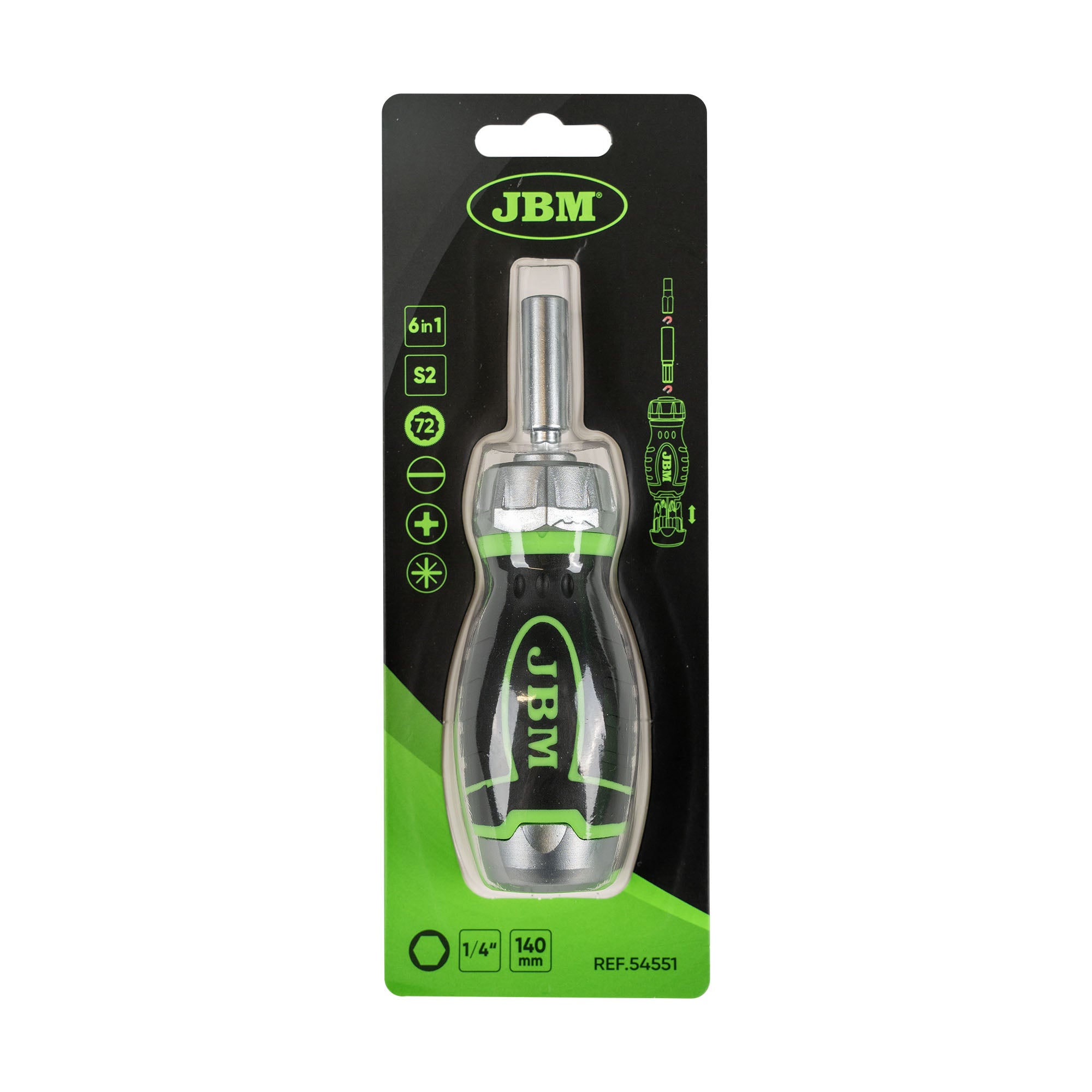 CACCIAVITE A CRICCHETTO COMPATTO 6 IN 1 54551 JBM