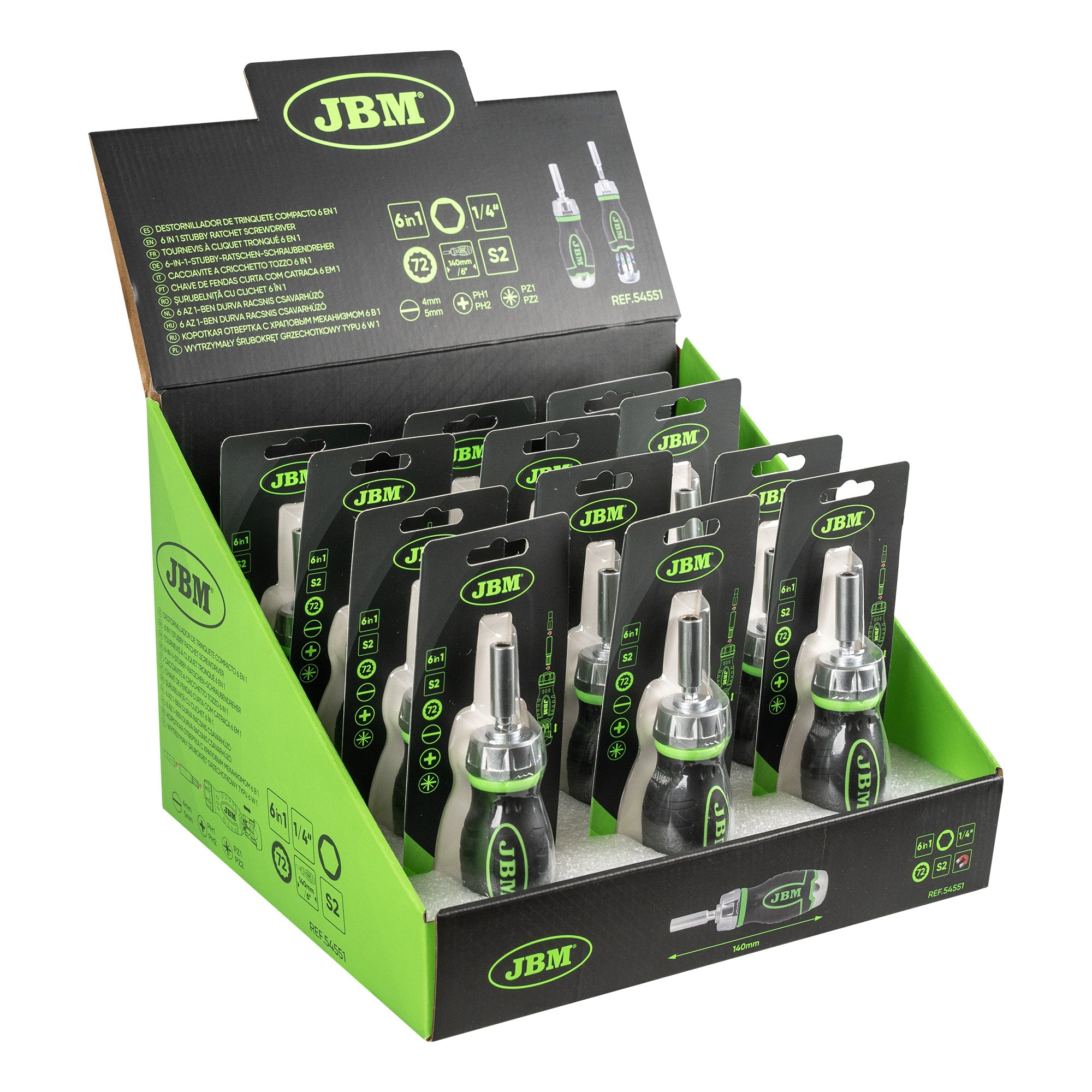 CACCIAVITE A CRICCHETTO COMPATTO 6 IN 1 54551 JBM