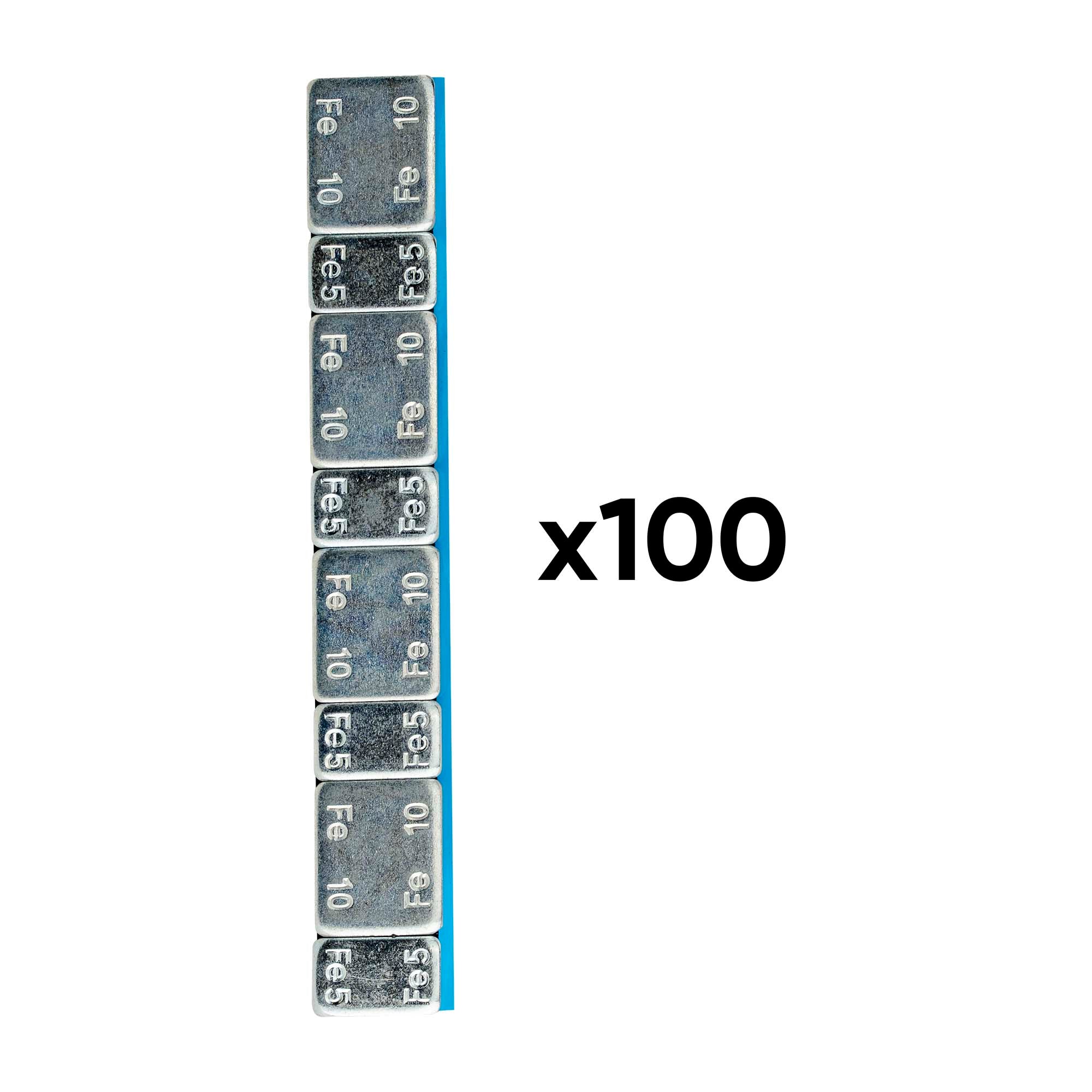 SCATOLA DI 100 PESI ADESIVI IN FERRO DA 60GR 4X10GR 4X5GR 54655 JBM