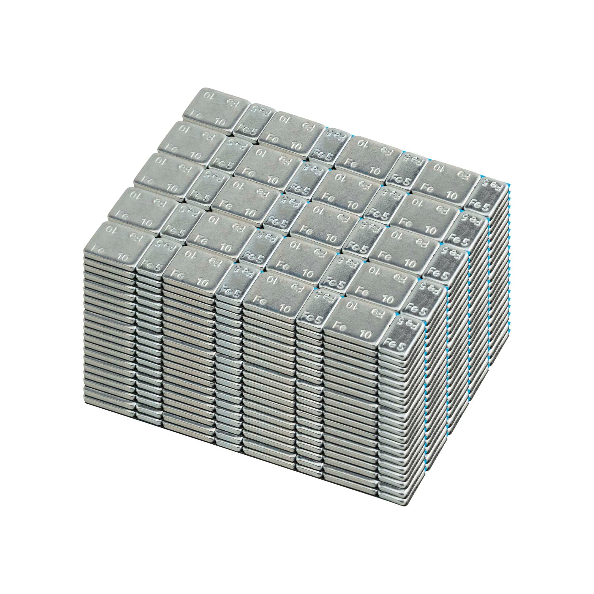 SCATOLA DI 100 PESI ADESIVI IN FERRO DA 60GR 4X10GR 4X5GR 54655 JBM