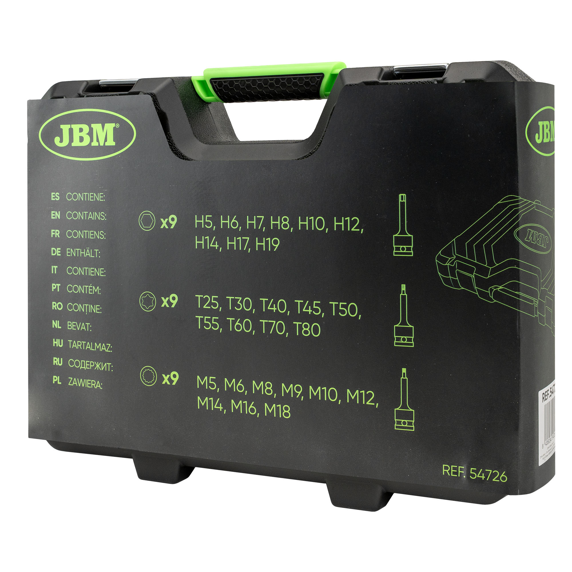 VALIGETTA CON 27 TORX A PERCUSSIONE ASSORTITE JBM 54726
