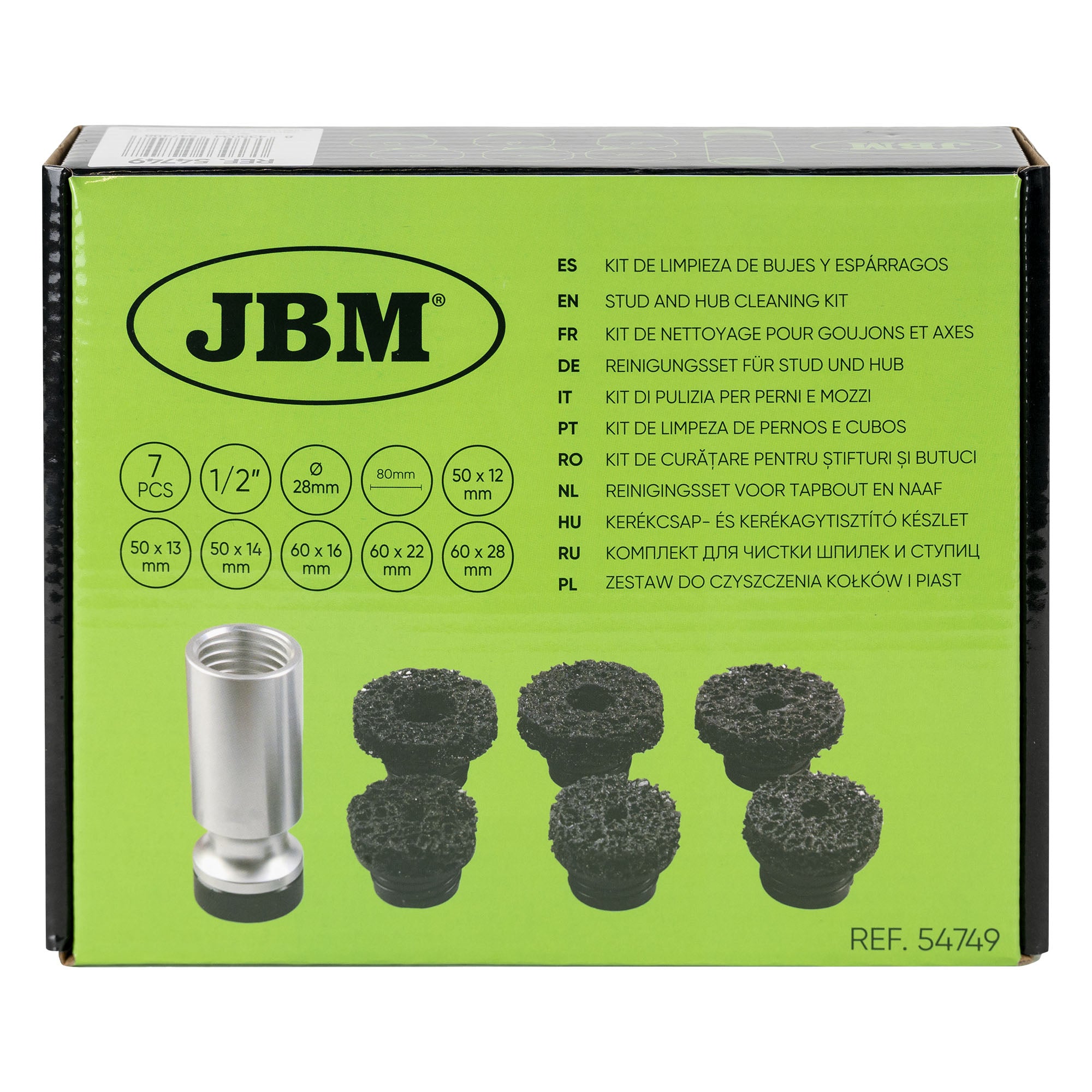 KIT DI PULIZIA PER PERNI E MOZZI 54749 JBM